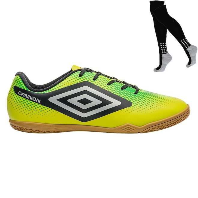 Chuteira Futsal Umbro Cannon + Meião - Adulto - Foto 1