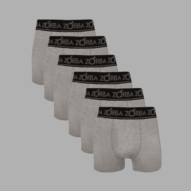 Kit Cuecas Zorba Boxer com Abertura - 6 Unidades - Adulto - Foto 1