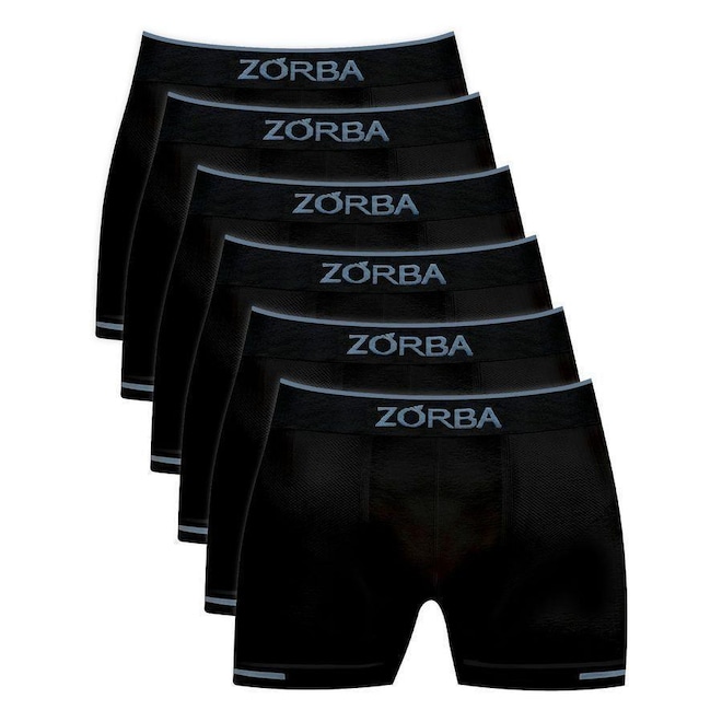 Kit Cuecas Zorba Boxer Extreme Point - 6 Unidades Adulto - Foto 1
