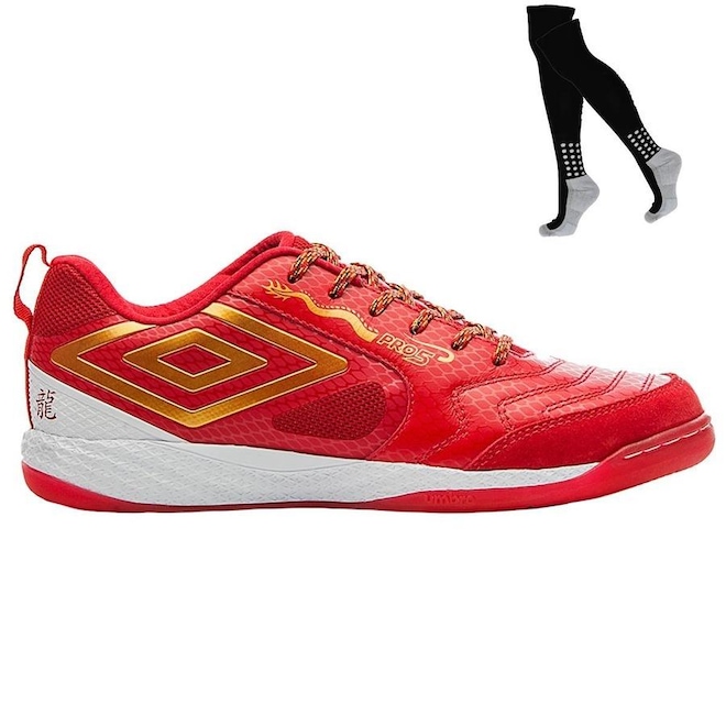 Kit Chuteira Umbro Futsal Pro 5 Bump Dragon Year + Meião - Adulto - Foto 1