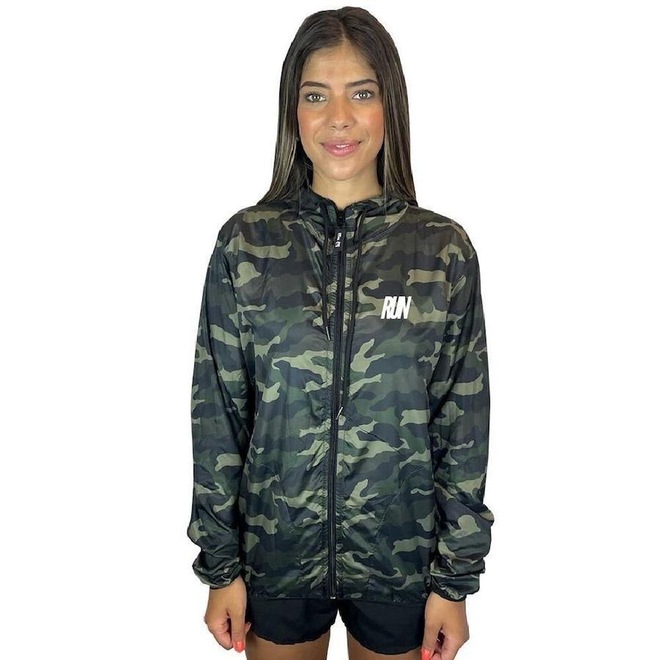 Jaqueta Corta Vento Wss Run Minimalist Camuflada - Feminina - Foto 1
