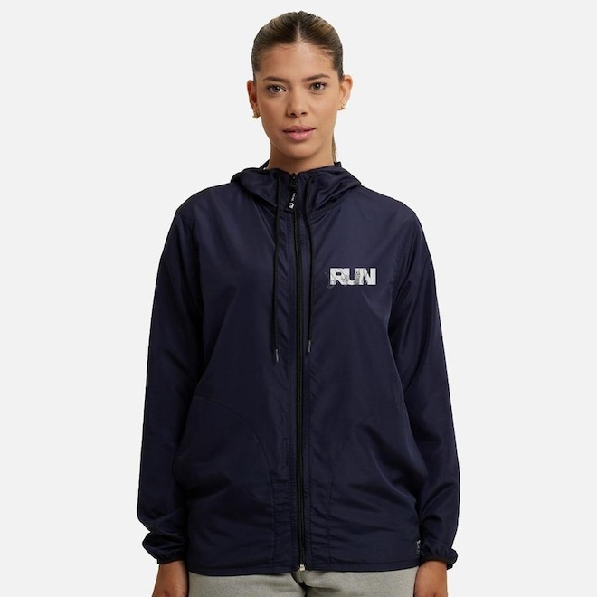 Jaqueta Corta Vento com Capuz WSS Brasil Impermeável Run Energia - Feminina - Foto 1