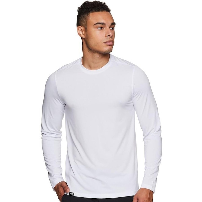 Camiseta Slim Fitness Manga Longa UV Proteção Solar Fator 50 Tecido Gelado - Masculina - Foto 1