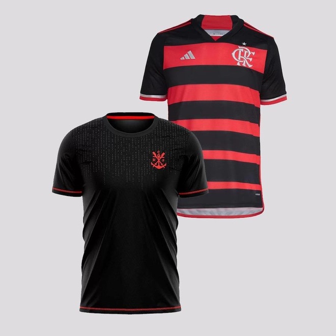 Kit Camisa do Flamengo I 2024 adidas - Masculina + Camisa Flamengo Codification - Masculina - Foto 1