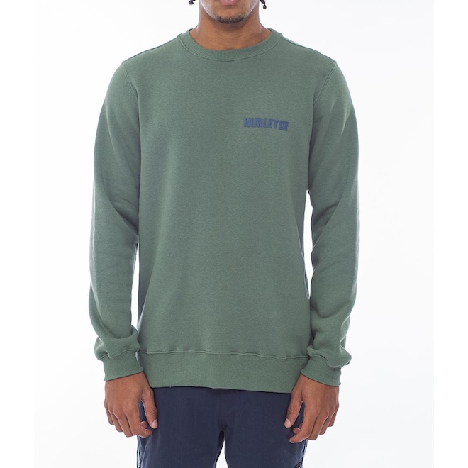 Blusão de Moletom Hurley Careca Square - Masculino - Foto 1