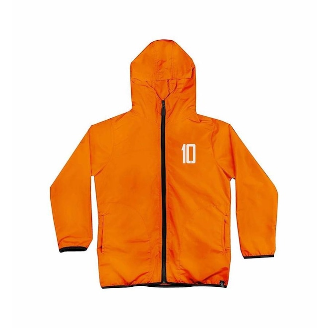 Jaqueta Corta Vento com Capuz WSS Brasil Jogador 10 - Infantil - Foto 1