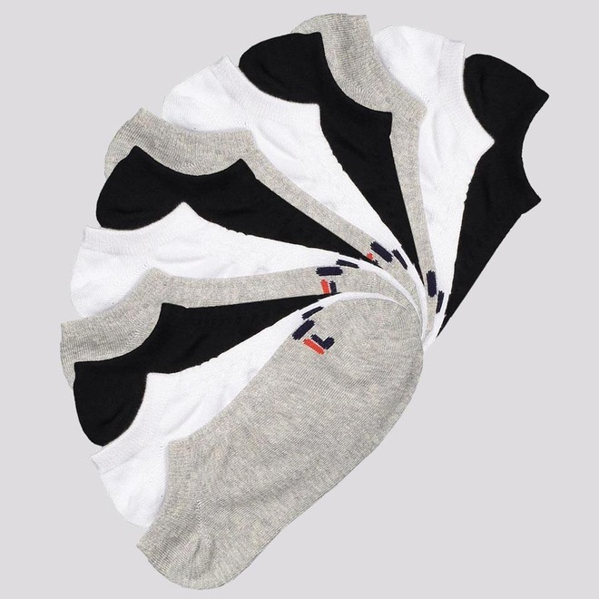 Kit de Meias Cano Curto Fila Lisa com 12 Pares - Adulto - Foto 1