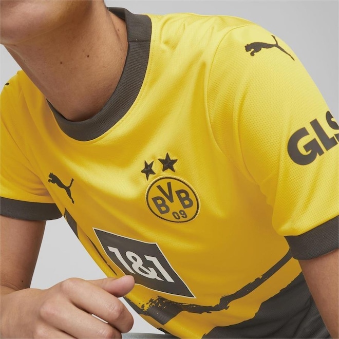 Camisa Borussia Dortmund 23/24 Home Puma - Feminina - Foto 1