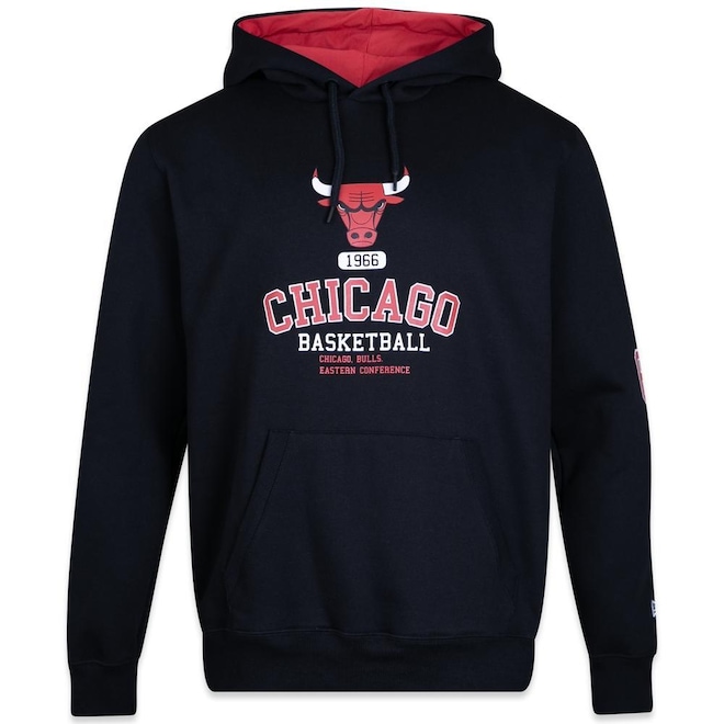 Blusão De Moletom New Era Canguru Fechado Chicago Bulls Club House - Masculino - Foto 1