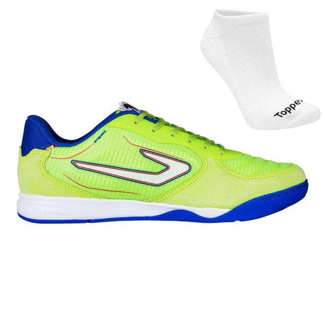 Kit Chuteira Futsal Topper Letra Iv + Meia - Adulto - Foto 1