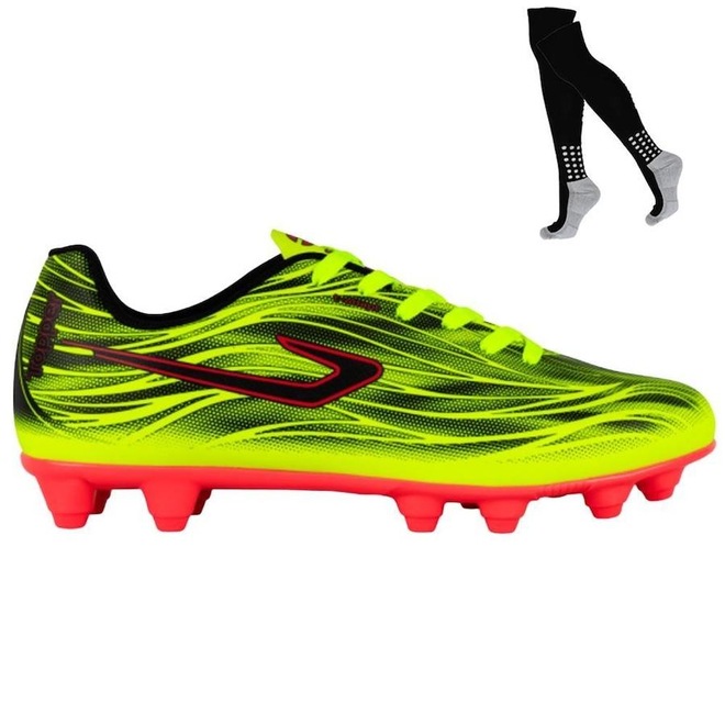 Kit Chuteira de Campo Topper Slick V + Meião - Adulto - Foto 1