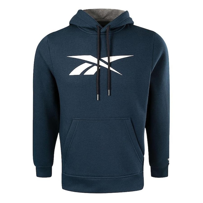 Blusão de Moletom Reebok Canguru M Big Vector Hooded - Masculino - Foto 1