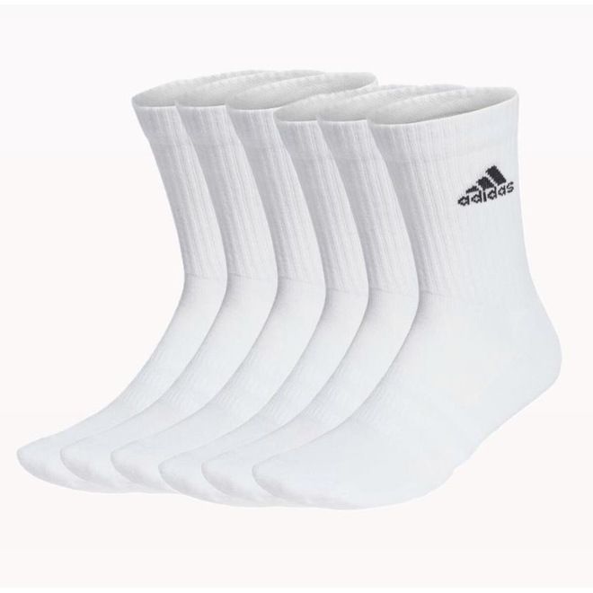 Kit Meia Cano Alto Adidas - 6 Pares - Adulto - Foto 1