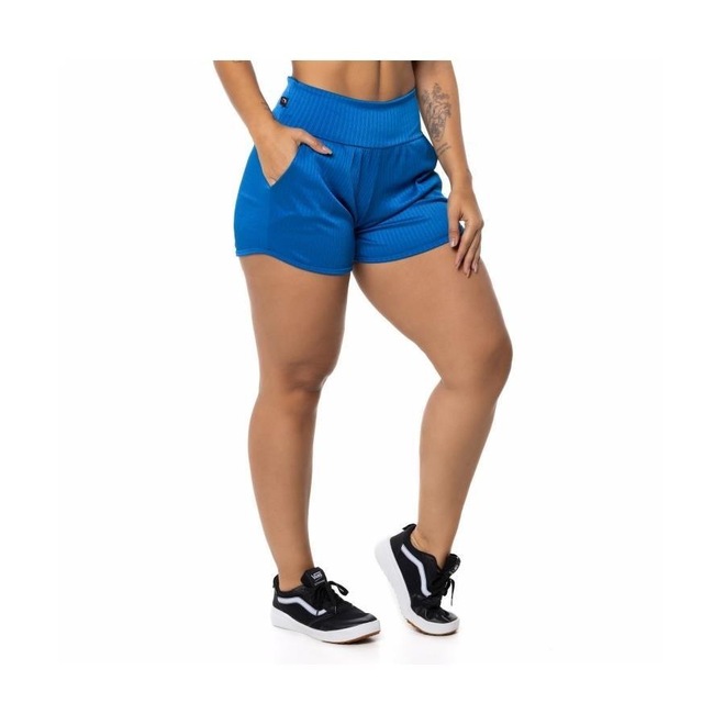 Shorts Orbis Fitness Poliamida Cirrê Cós Alto - Feminino - Foto 1