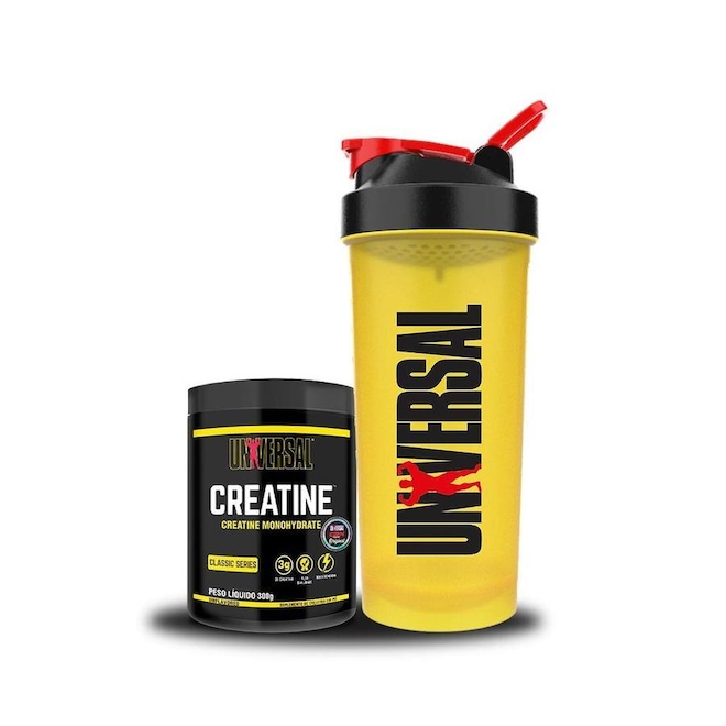 Kit Creatina Monohidratada 300G + Coqueteleira 600Ml - Universal - Foto 1