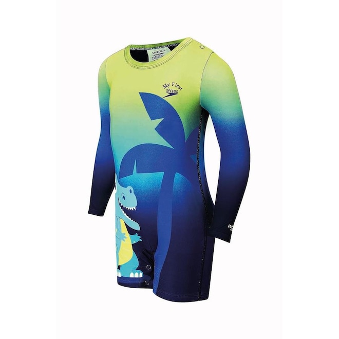 Macaquinho De Natação Infantil Speedo - Azul Verde - Foto 1