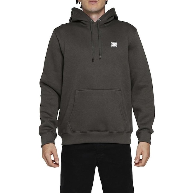 Blusão de Moletom Dc Shoes Canguru Rubber Label - Masculino - Foto 1