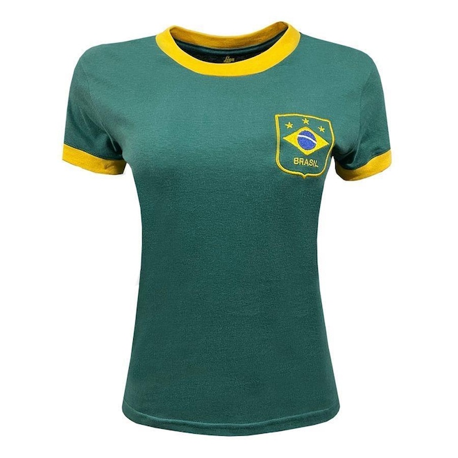 Camiseta do Brasil Verde Feminina - Liga Retro - Foto 1