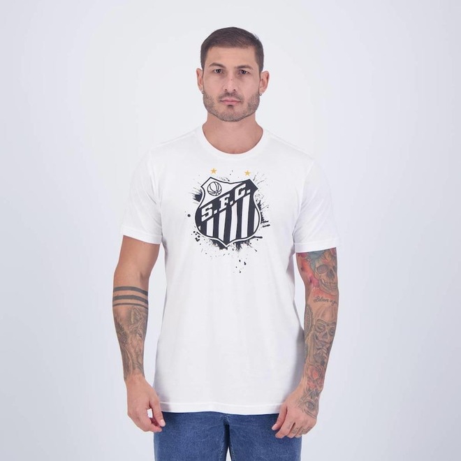 Camiseta Santos Classic Alvinegro Praiano Braziline - Masculina - Foto 1
