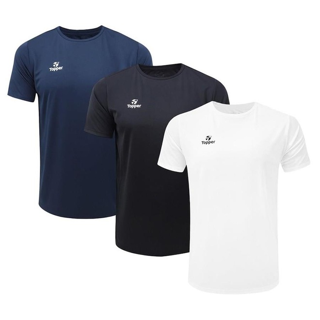 Kit de Camisetas Topper Classic New - Masculino - 3 unidades - Foto 1