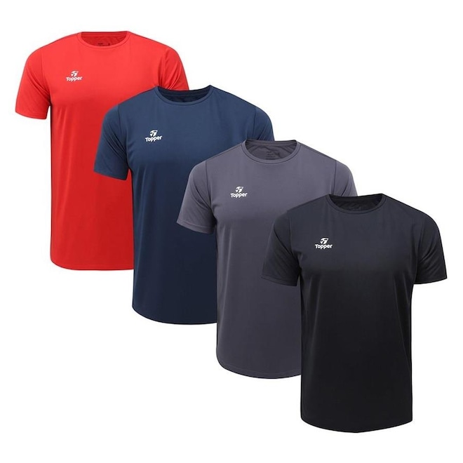 Kit de Camisetas Topper Classic New - Masculino - 4 unidades - Foto 1