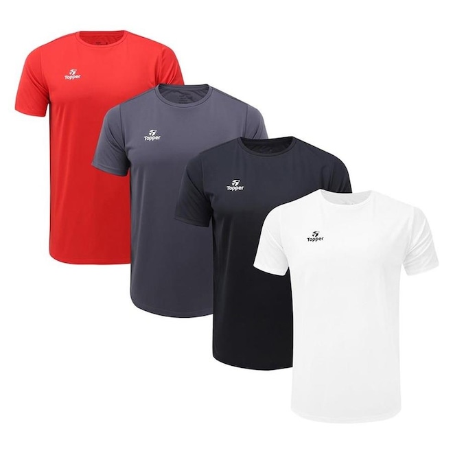 Kit de Camisetas Topper Classic New - Masculino - 4 unidades - Foto 1
