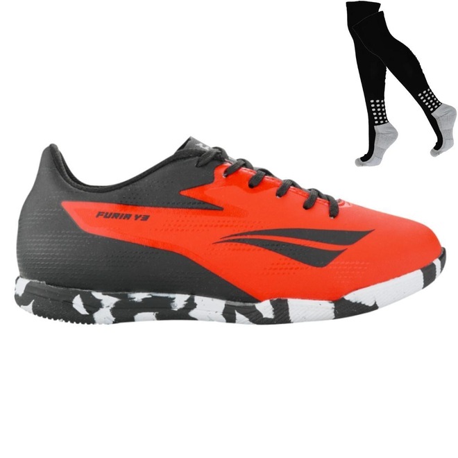 Kit Chuteira Futsal Penalty Furia Y-3 e Meião - Adulto - Foto 1