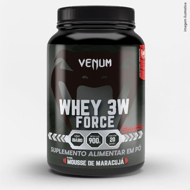 Whey 3W Force Venum Mousse de Maracujá - 900G - Foto 1
