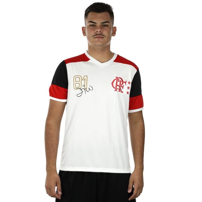 Camisa do Flamengo Zico Retro Braziline - Masculina - Foto 1