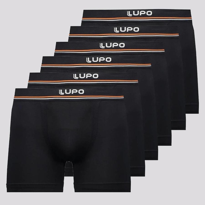 Kit Cueca Boxer Lupo Microfibra Seamless - 6 Unidades - Masculina - Foto 1