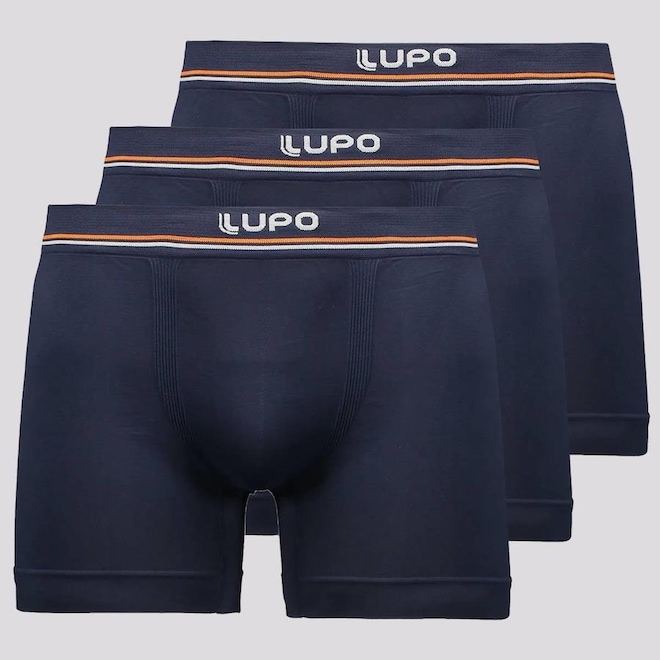 Kit Cueca Boxer Lupo Microfibra sem Costura - 3 Unidades - Masculina - Foto 1