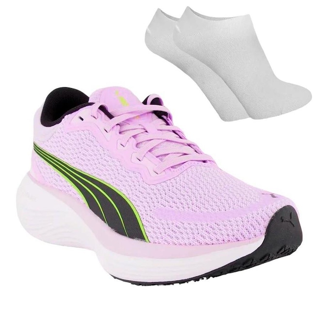 Kit Tênis Puma Scend Pró Grape Mist Feminino + Par de Meia - Foto 1