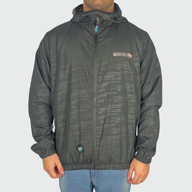Jaqueta Corta Vento com Capuz Ecko Estampada - Masculina - Foto 1