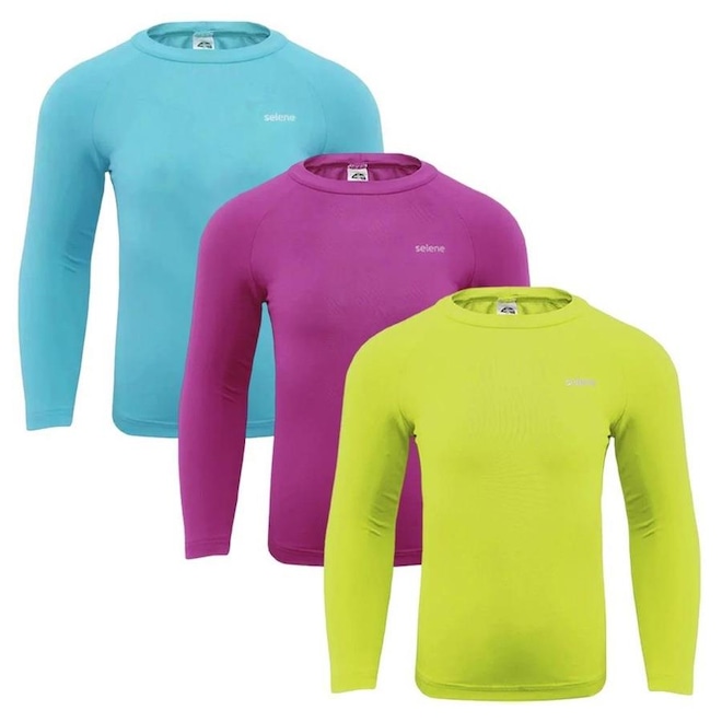Kit 3 Camisas Térmicas Selene Proteção UV50+ - Infantil - Foto 1
