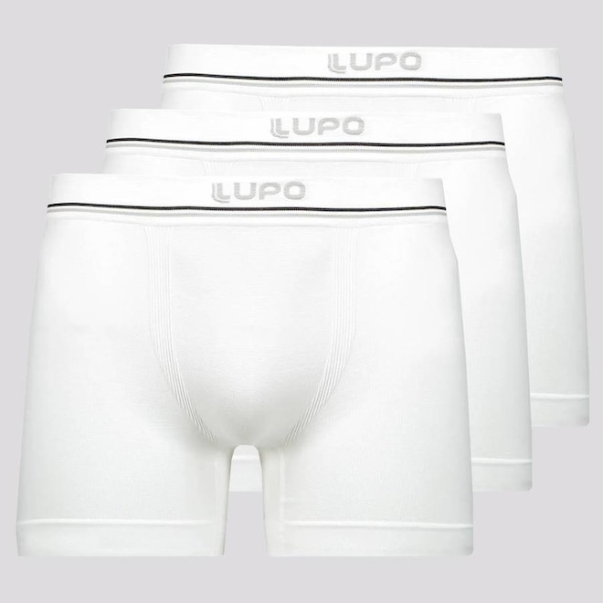 Kit 3 Cuecas Boxer Lupo Microfibra sem Costura I - Adulto - Foto 1