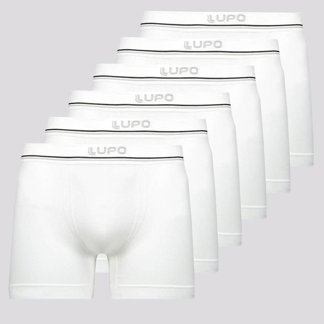Cueca Boxer Lupo Microfibra sem Costura I - 6 Unidades - Adulto - Foto 1