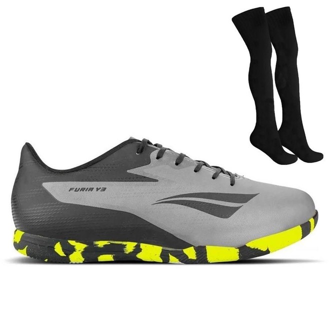 Chuteira Futsal Penalty Fúria Y-3 + Meião - Infantil - Foto 1