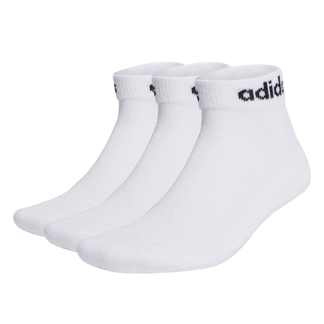 Meia Cano Médio adidas Cush Linear - 3 Pares - Adulto - Foto 1