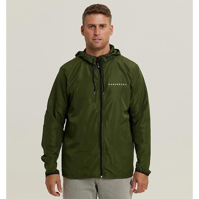 Jaqueta Corta Vento com Capuz Impermeável Masculina Web Surf Shop Caminhada - Foto 1