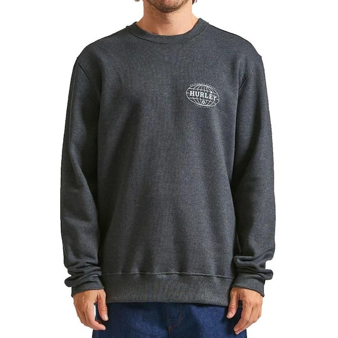 Blusão de Moletom Careca Hurley Global - Masculino - Foto 1