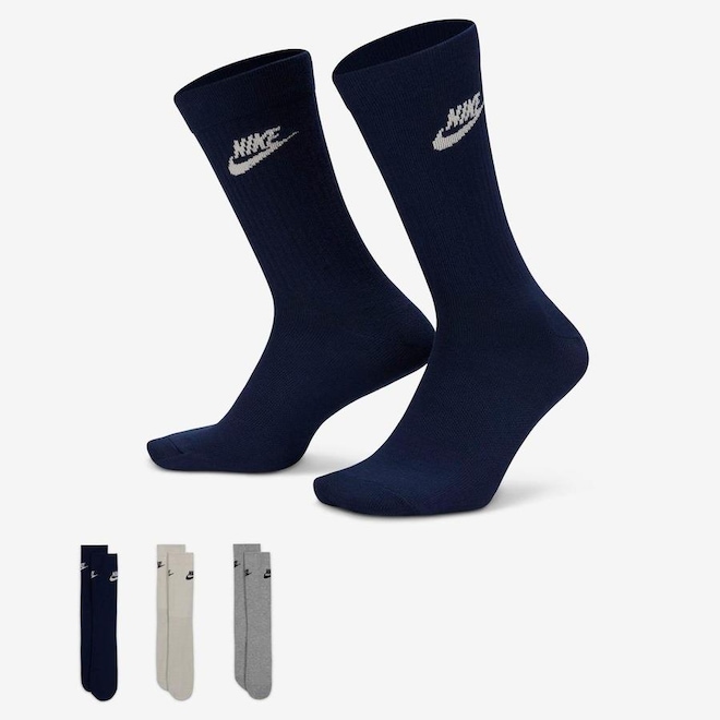 Meia Nike Sportswear Everyday Essential - 3 Pares - Unissex - Foto 1