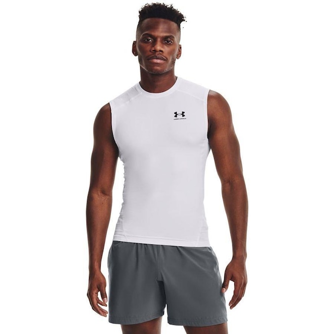 Camisa Regata de Compressão Under Armour Heatgear - Masculina - Foto 1