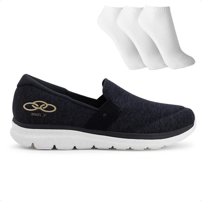 Tênis Olympikus Angel 3 sem Cadarço + 3 Pares de Meias - Feminino - Foto 1