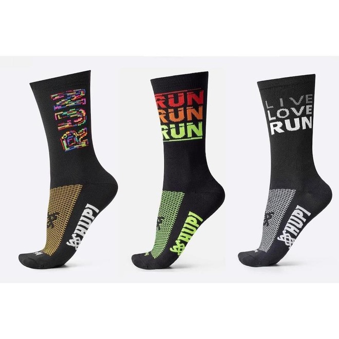 Kit de Meias Cano Médio Hupi Estampas Run com 3 Pares - Adulto - Foto 1