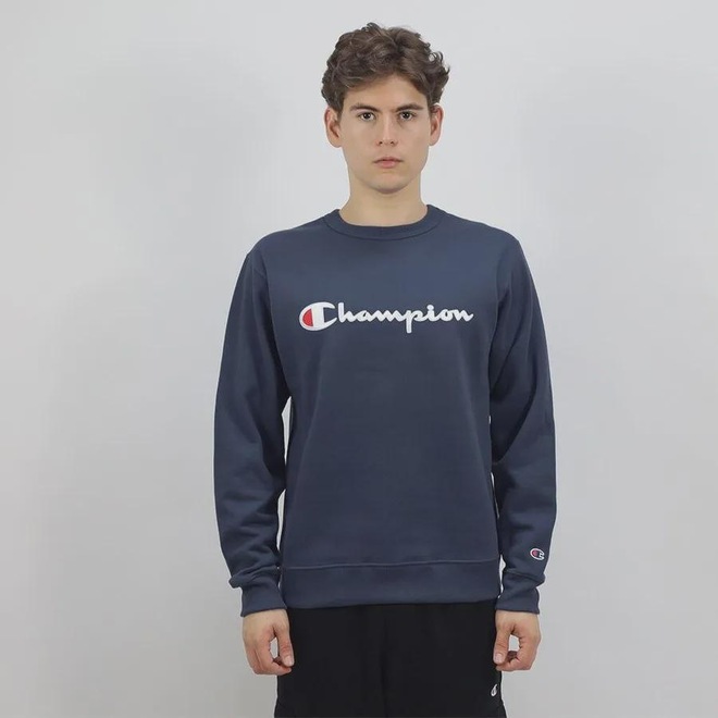 Blusão de Moletom Champion Logo Script Ink - Masculino - Foto 1