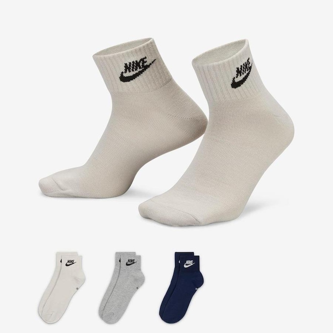 Meia Nike Everyday Essential - 3 Pares - Unissex - Foto 1