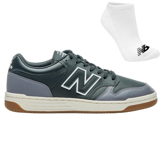 Kit Tênis New Balance 480 Low + Meia - Masculino - Foto 1