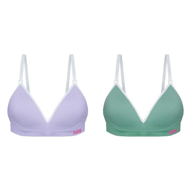 Kit de Sutiãs com Bojo Puma sem Costura - Adulto - 2 unidades - Foto 1