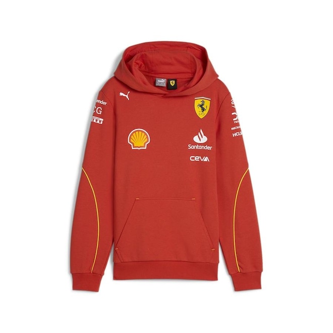 Blusão de Moletom com Capuz Puma Scuderia Ferrari 2024 Collection Team Kids - Infantil - Foto 1