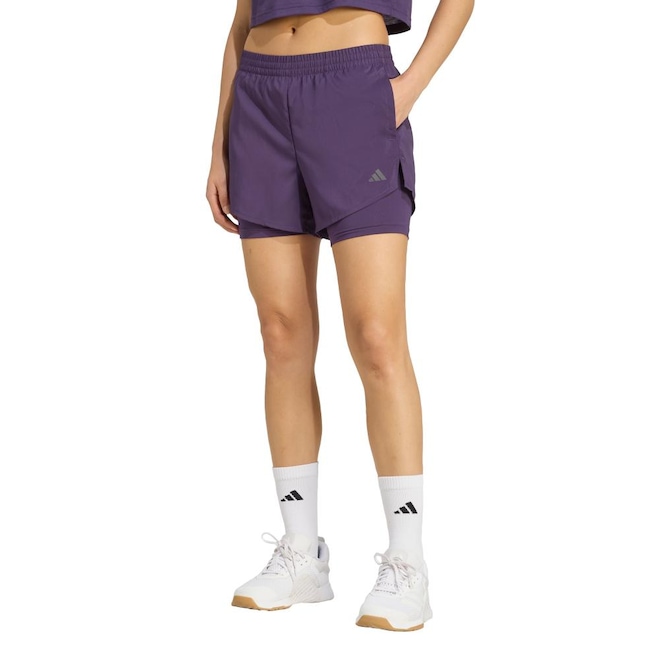 Shorts adidas Dois em Um Aeroready Made For Training Minimal - Feminino - Foto 1